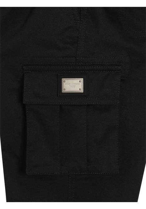 Pantalone bambino nero in cotone DOLCE E GABBANA | L44P81/CENERO